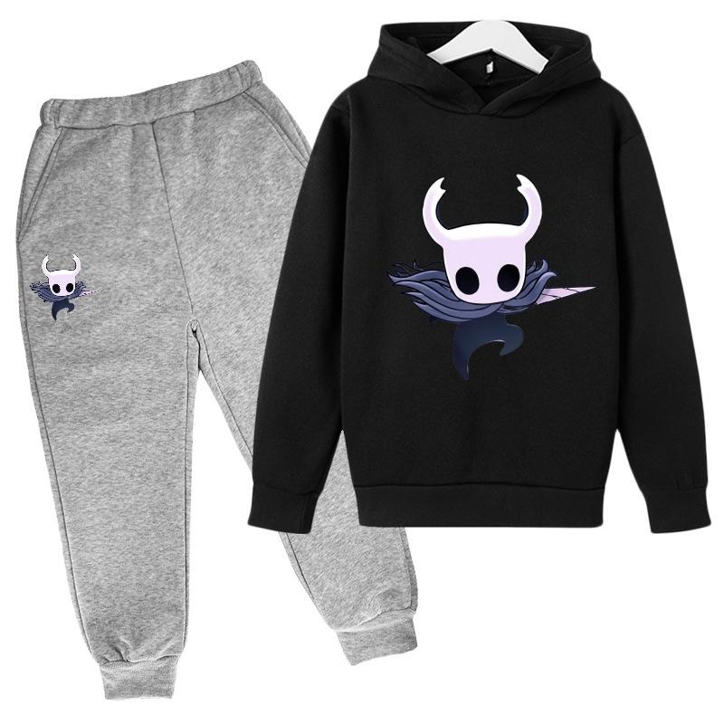 Gorąca gra Hollow Knight bluzy dla dzieci dziecięce Modne Nowe Popularne Osobowość Bluza z kapturem Anime Bluzy Harajuku zestawy bluz z kapturem dla chłopców