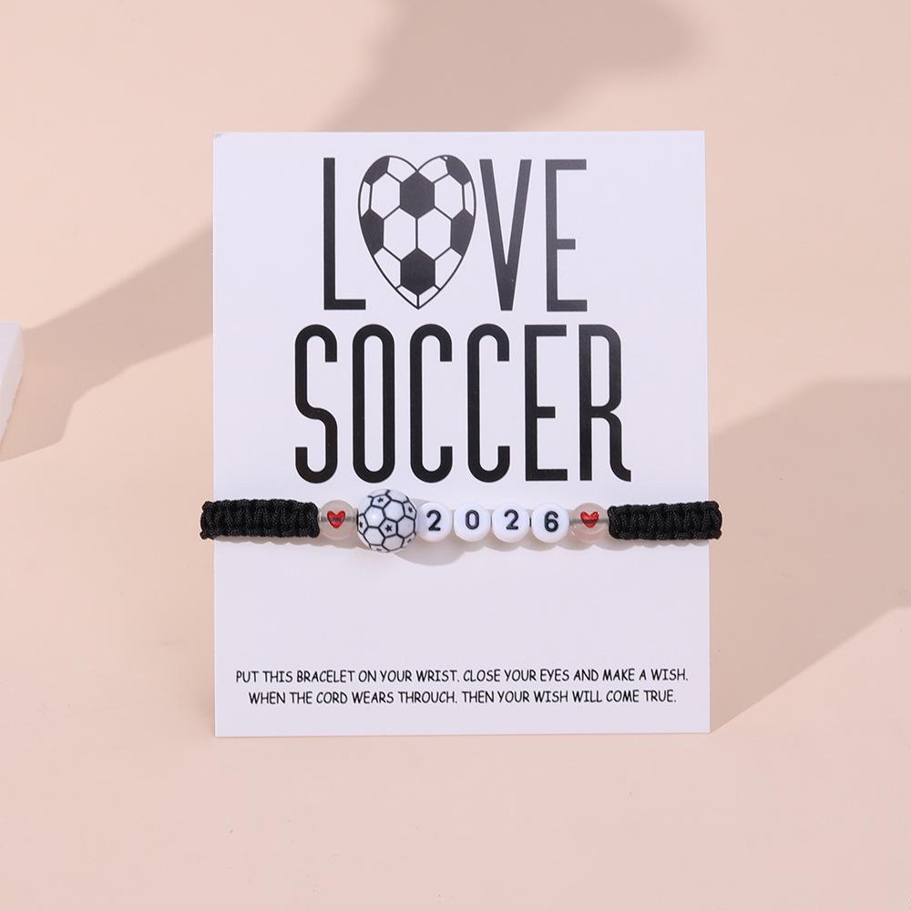 

2026 World Cup Football Handmade Adjustable Bracelet - Commemorative, Creative, Versatile Style