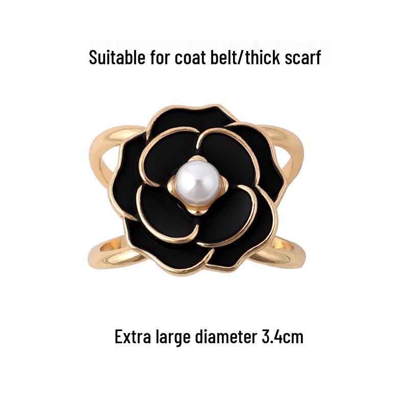 Elegant Silk Flower Scarf Buckle: Versatile, Dual-Purpose Accessory for Shawls and Scarves