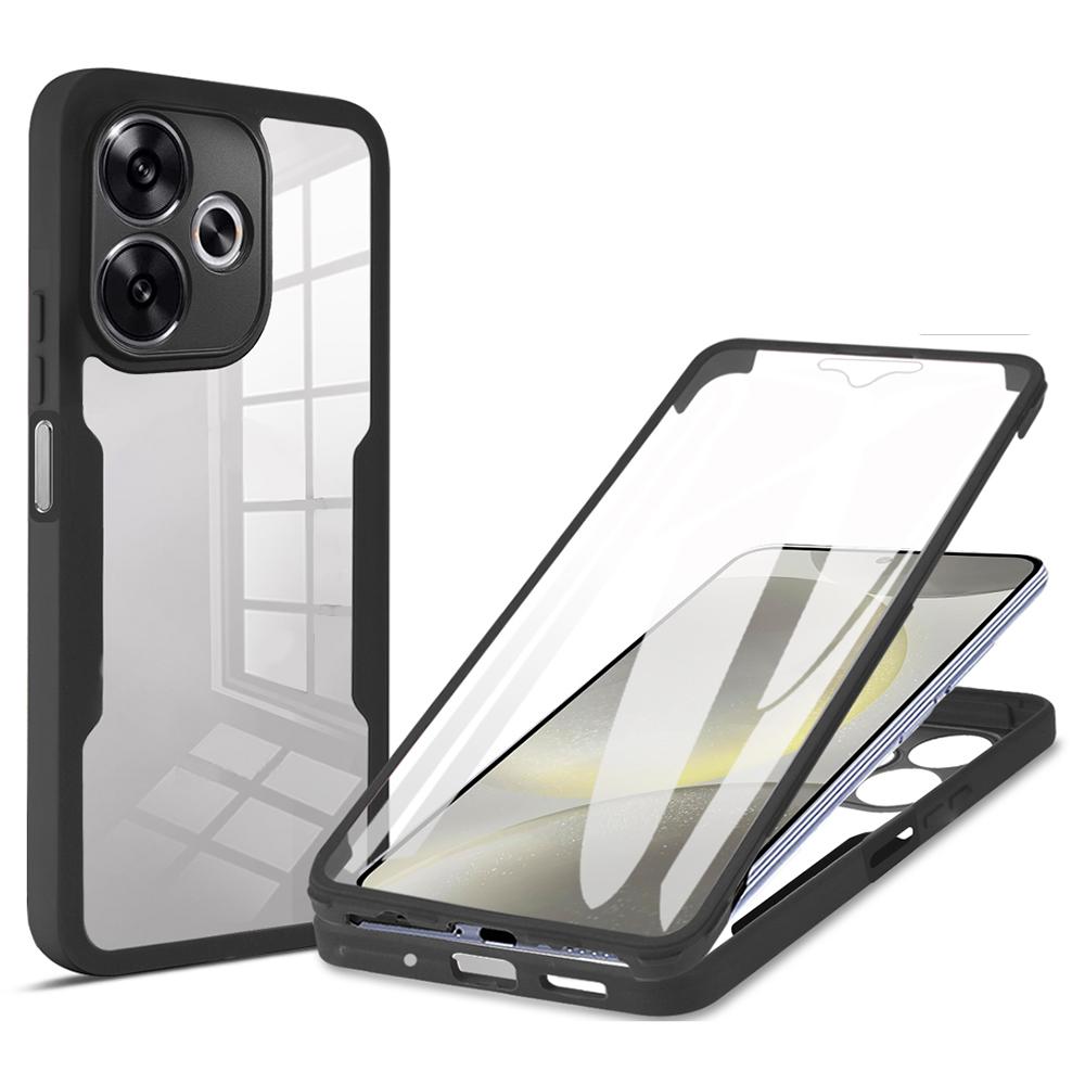 Phone Case For Xiaomi Redmi 13 4G/5G/Note 13R 5G/Poco M6 4G/Poco M6 Plus 5G,Acrylic+TPU Clear Cover with PET Screen Film