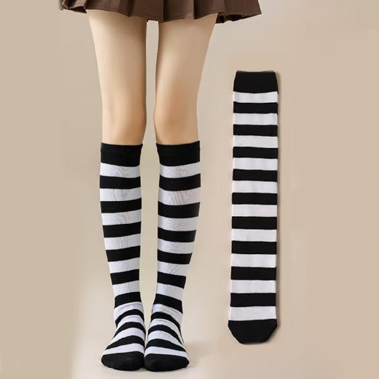 Stripe Knee Highs Socks Stripe Tube Socks Stockings Long Boot Socks for Daily Wear,Halloween Cosplay Party Costume