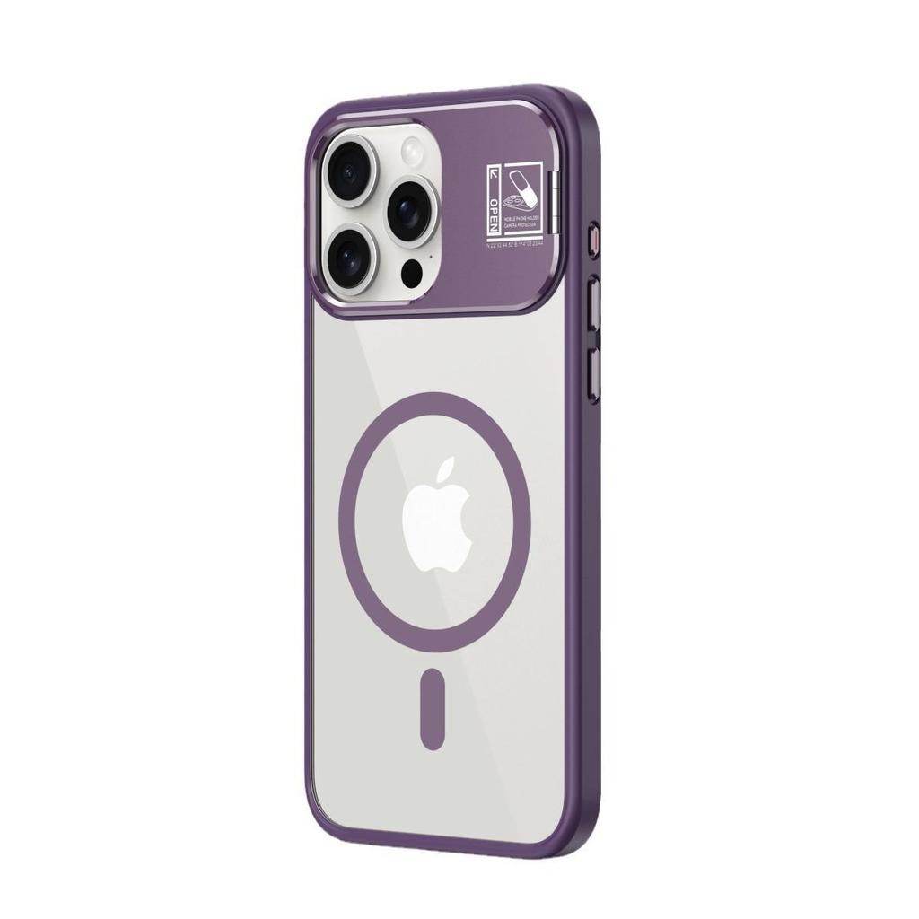 Magnetic Drop-Proof Lens Stand Case for iPhone 17 Pro Max/16 Pro/15