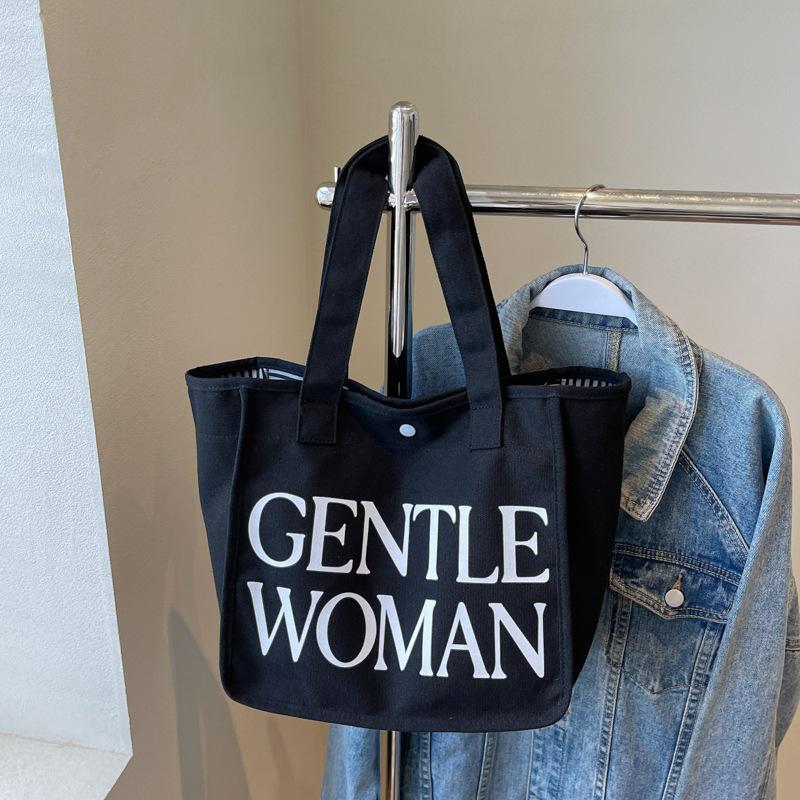 

Large-capacity cloth bag, letter class commuter bag, women s new versatile shoulder bag, tote bag чёрный
