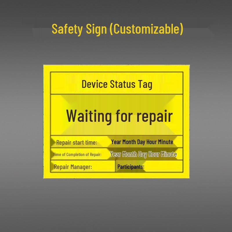 Safety Signs for Mechanical Equipment: Inspection, Repair, and Warning Symbols