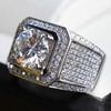 European & American Style Men's Dominant Micro-paved Full Diamond Ring with Naked Stones