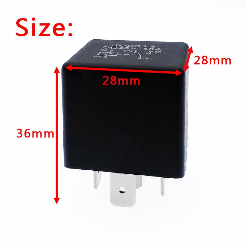 JD2912 4Pin 5Pin 40A Auto Car Relay DC 12V 24V 36V 48V 72V with Mounting Hole Coil Power 1.8W Automobile Control Device Relays 5