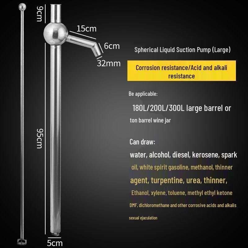 Hand-Cranked Stainless Steel Oil and Water Siphon Pump with 200L Steel Wire Hose