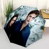 1pc  Twilight Umbrella Portable Folding Umbrella Iron Frame Hole Bone Structure Outdoor Home Umbrella