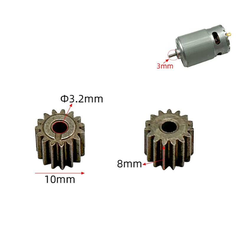 Durable Electric Hand Drill Gear 2Pcs 9-16 Teeth Parts Fit 550 775 Motor Shafts for Cordless Charging Drill Replacement