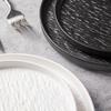 Creative Frosted Round Ceramic Dish Plate for Home Western Food Rock Dessert Plate Hotel Restaurant Tableware Kitchen Utensils