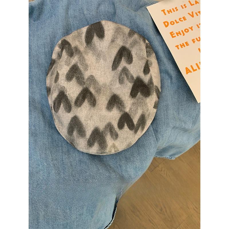 Sheein Hat Industry Smudged Love Forward Hat Women's Casual Versatile Face Showing Little Beret Painter Newsboy Hat