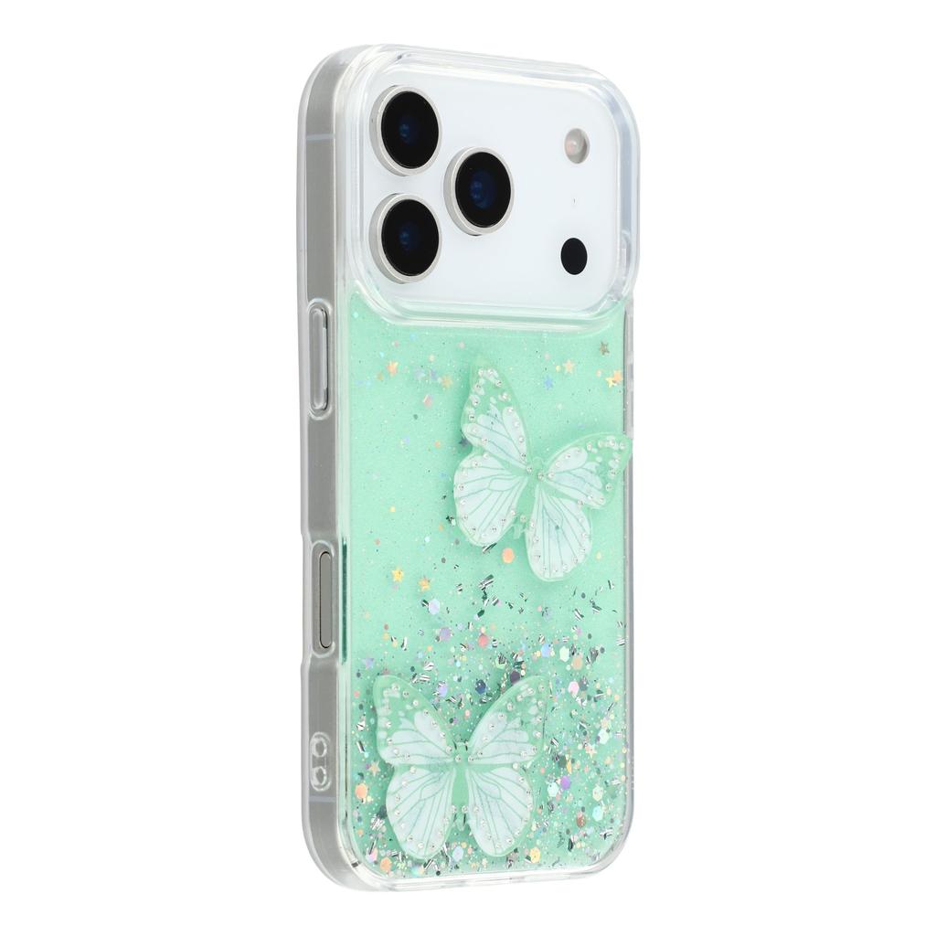 For iPhone 17 Pro Max Case Epoxy PVC Butterfly TPU Aesthetics Phone Cover