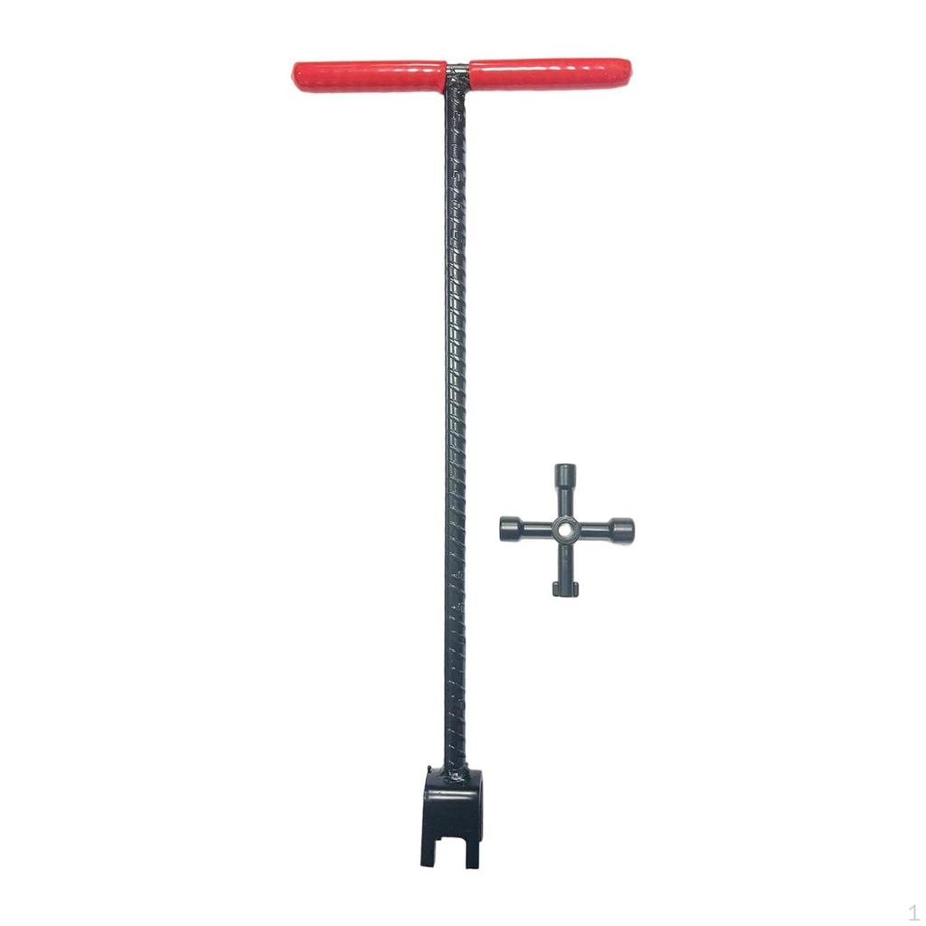 Instrument Profesional Contor de Apă cu Cheie Multifuncțională și Mâner T din Oțel Rezistent la Uzură pentru Robineți