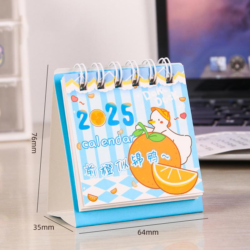 2025 Cute Cartoon Small Desk Calendar Creative Office Desktop Calendar Dual Daily Mini Memo Calendar Learning Planner