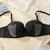Push-up Plus Size Black Pure Desire Underwear Thin Straps Anti-sagging Seamless Bra for Round Breasts