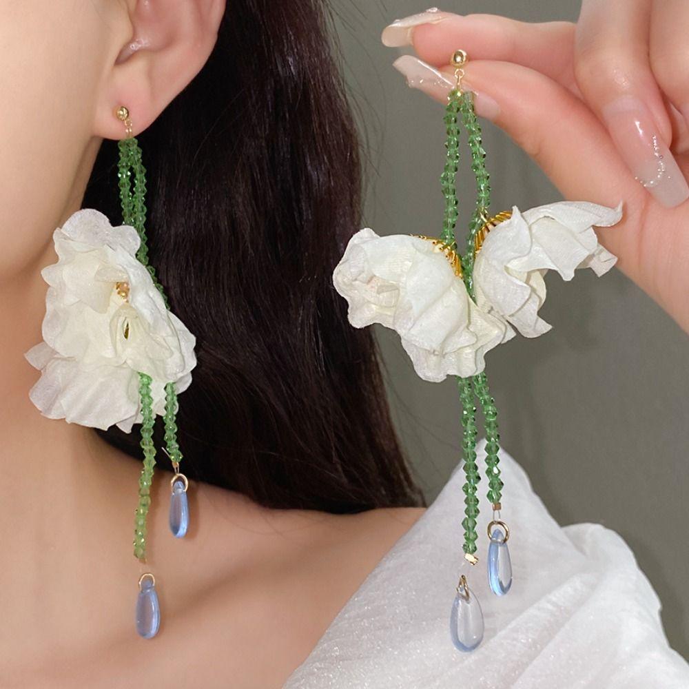 Minority Design Resin Flower Necklace Korean Style Tassel Earrings  Birthday Gift