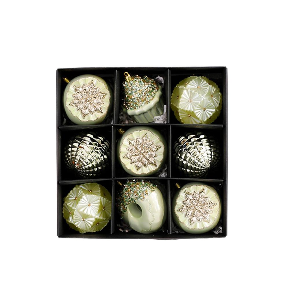 Christmas Ball Electroplating Ball 9pcs, Special-shaped Painted Christmas Decorations Ornaments Pendant