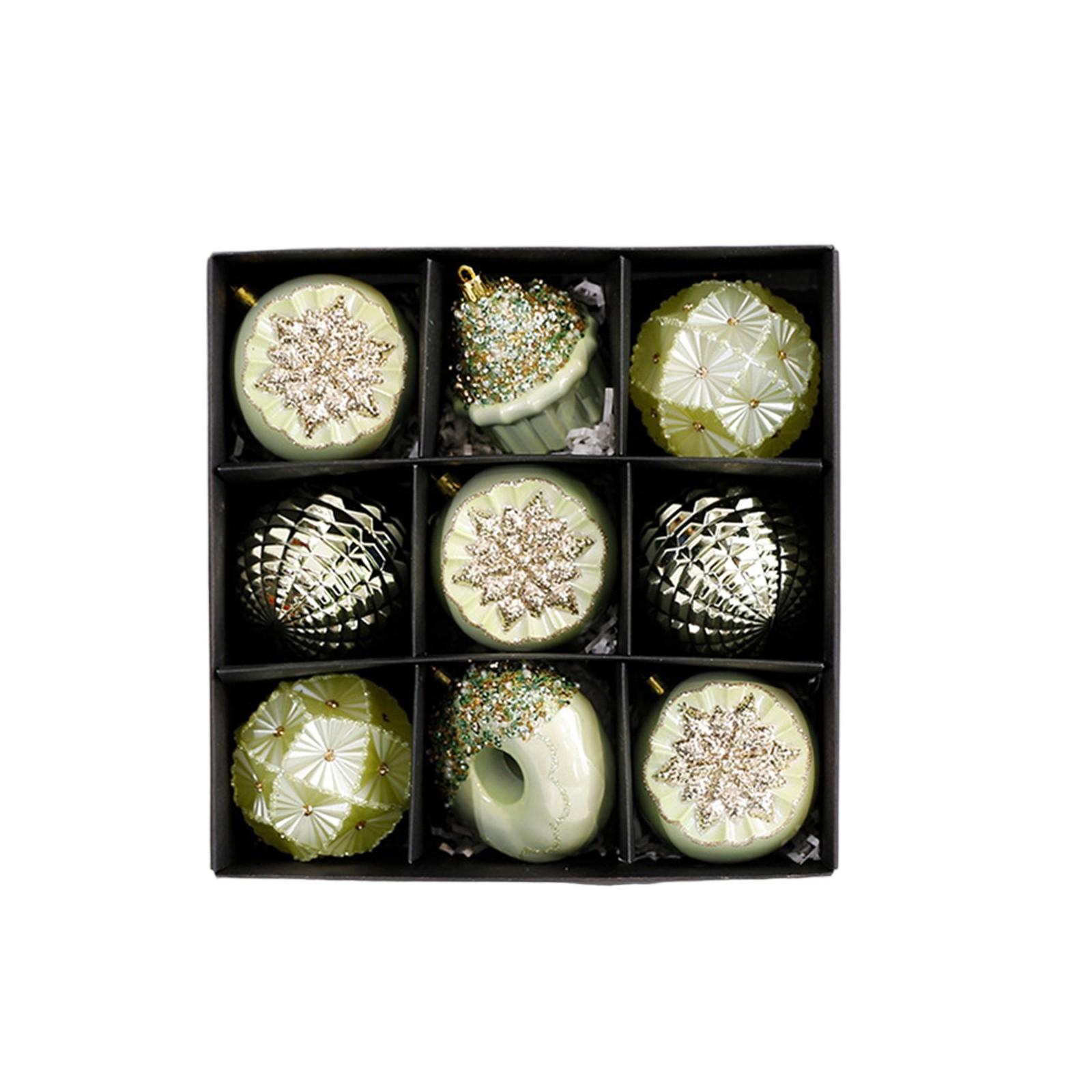 

Рождественский шар Гальванический шар 9 шт., Фигурные расписные рождественские украшения Подвеска One Size