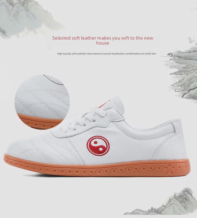 Chenjiagou Tai Chi Kung Fu Sports Shoes: Genuine Leather Martial Arts Training Footwear for Men & Women
