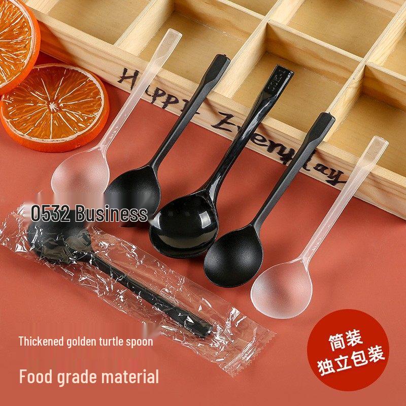 

ZISIZ Disposable Golden Turtle Dessert Spoons