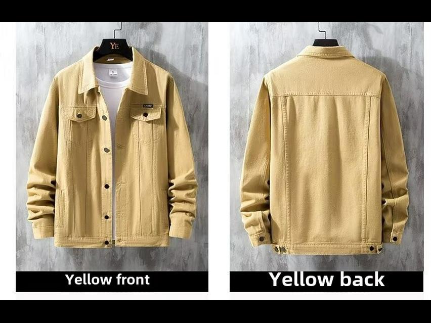 Men's Trendy Japanese Denim Workwear Jacket: Loose, Multi-Pocket, Casual Top for Spring & Autumn.