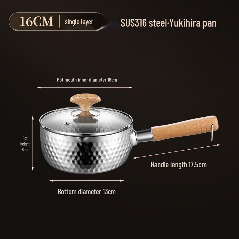 Unbeschichtete Edelstahl Yukihira Milchpfanne – Babynahrung & Ramen-Suppentopf