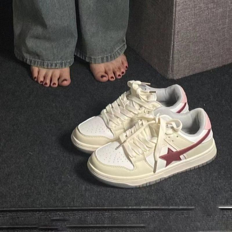 

Guochao детские белые кеды с пятиконечной звездой, осенние новые модные туфли, на толстой подошве, увеличивающие рост, повседневные кеды для скейтборда 40