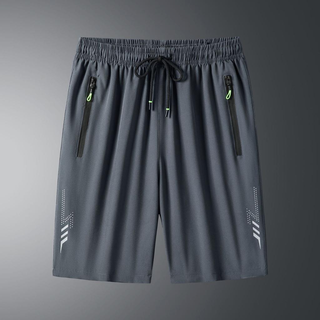 Summer Quick Drying Ice Silk Sports Casual Five Quarter Pants Plus Size Beach Men’s Shorts