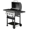 Gasgrill 9 KW 3 Brændere BBQ Grillvogn Rustfrit Stål inkl.. Sammenklappeligt sidebord Krydderistativ Nedre hylde 6 kroge