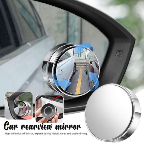 2x 360 Degree Adjustable Blind Spot Mirror Car Auxiliary Rearview Convex M D3P7