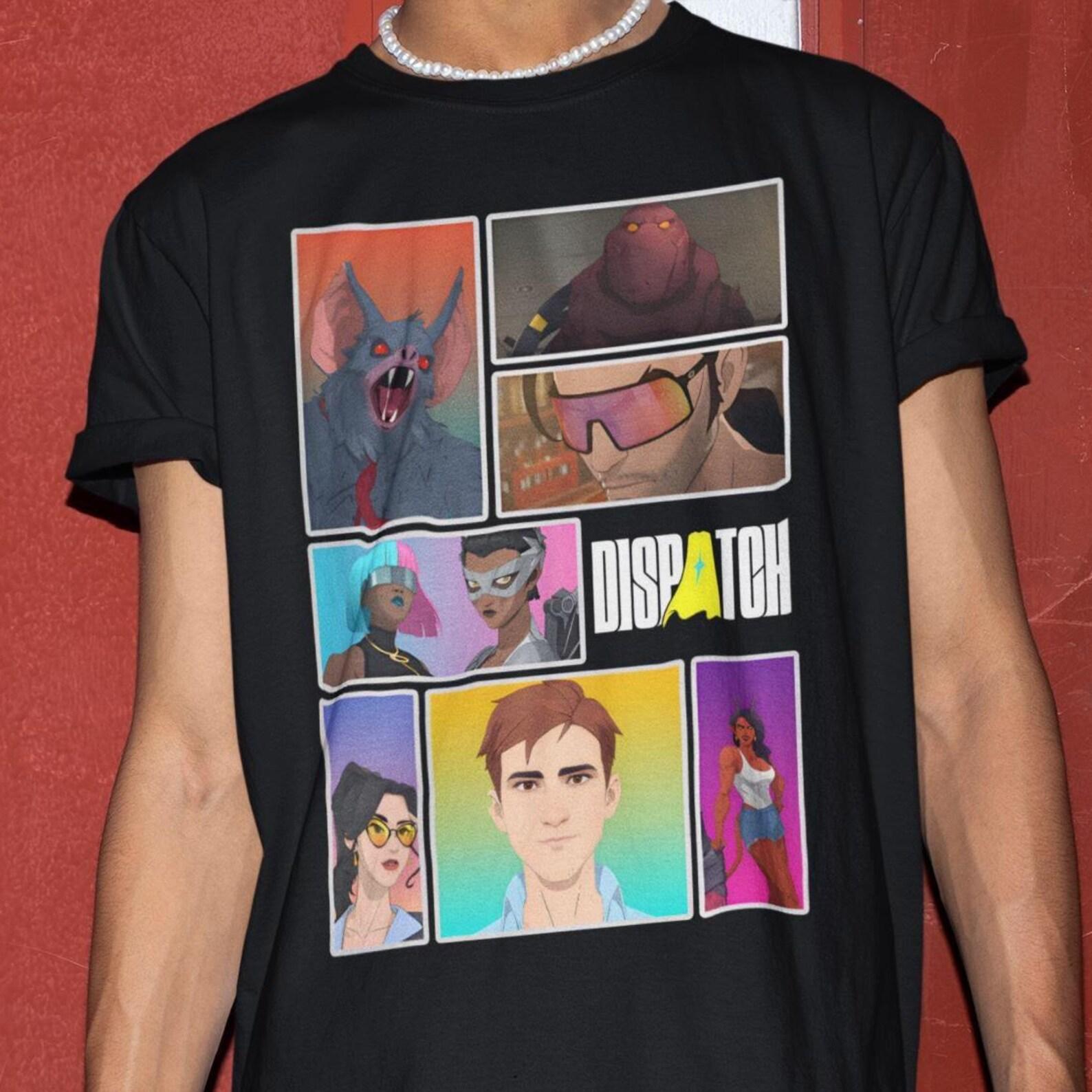 Unisex Dispatch Game Shirt - Gamer Tshirt,Invisigal,Beef,Flambae,Malevola,Prism,Robert Robertson M