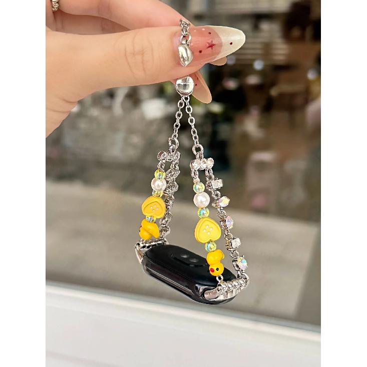 

Cute Duck Love Button Strap for Xiaomi 10 9 8 8pro 9pro Redmi 4 5 Replacement Strap for Huawei Fit1 2 3 4 18 22 20mm Watch Strap for Xiaomi 8 9 жёлтый
