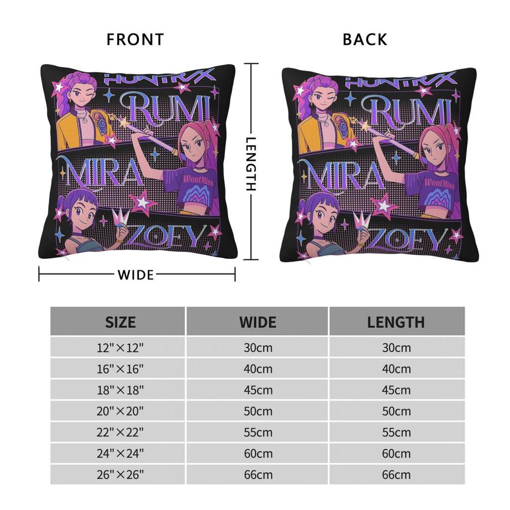 Huntrix Kpop Demon Hunters Pillowcase Printing Polyester Cushion Cover Decorative Pillow Case Cover Home Square 40X40cm