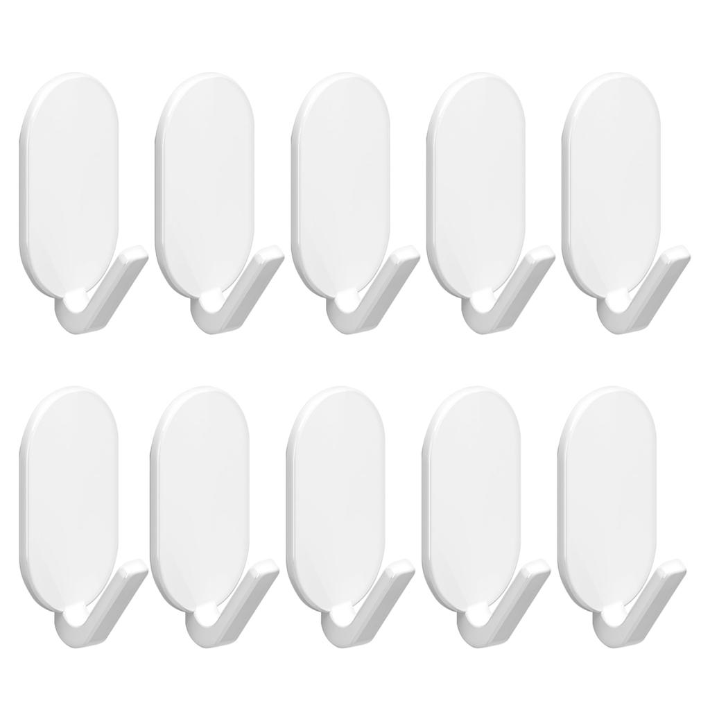 Punch-Free Adhesive Oval Wall Hook Multi-Purpose Hole-Free Wall Hook For Door Wall Hanging