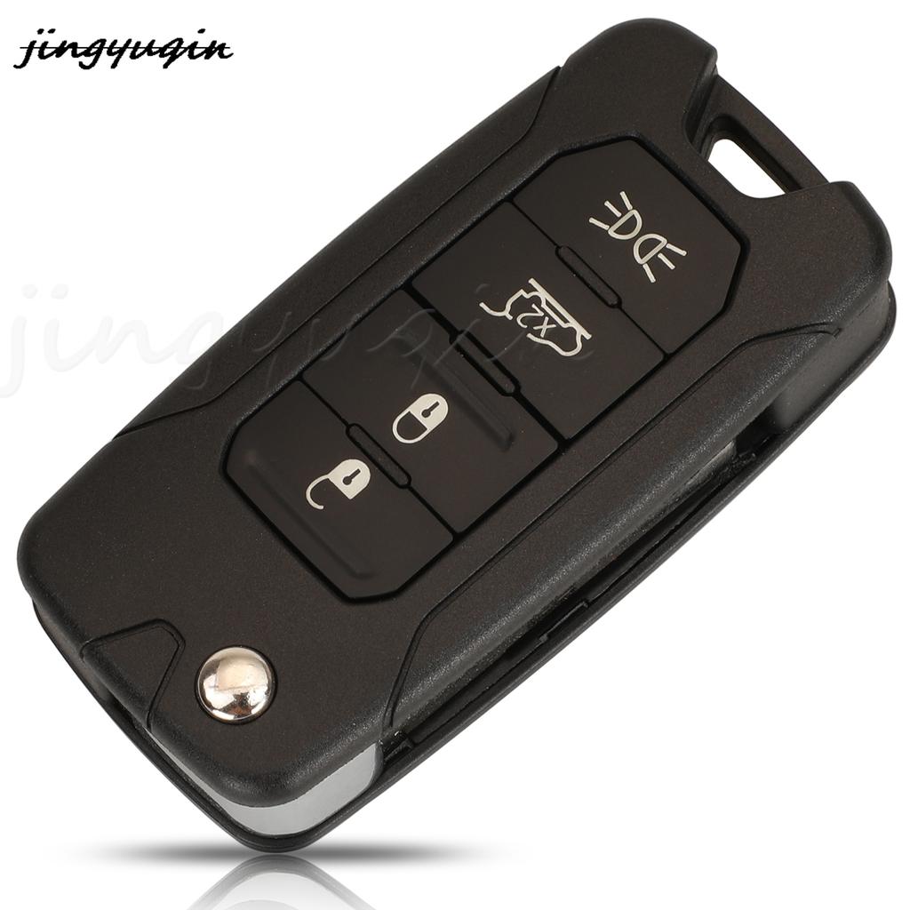 Jingyuqin 3/4 Buttons Remote Car Key Cover Flip Key For Jeep Renegade Compass Patriot Liberty Fob Sip22 Blade Auto Accessories