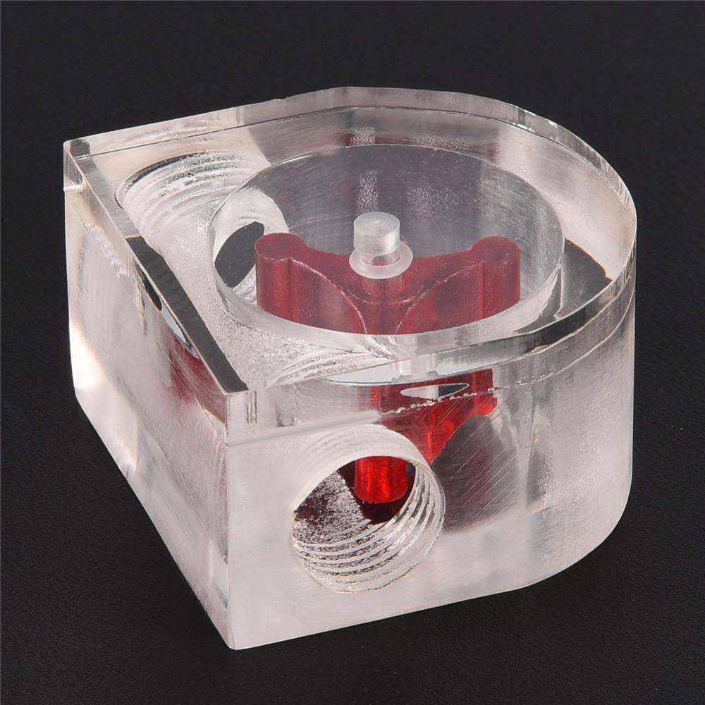 G1/4 Thread Flow Meter Sturdy Red Indicator Water Cooling Flow Meter Transparent Water Cooling System Flow Meter