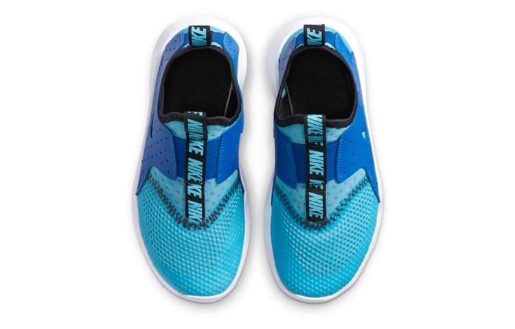Nike Flex Runner Slip Resistant Cushioning Low Top Kids' Running Shoes White Blue Children Aged 3 7 Years Old CV9327-400