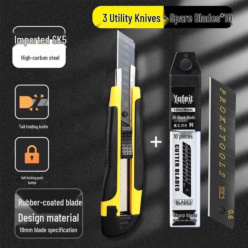 Multifunctional Utility Knife with Steel Blade for Paper and Wallpaper Cutting