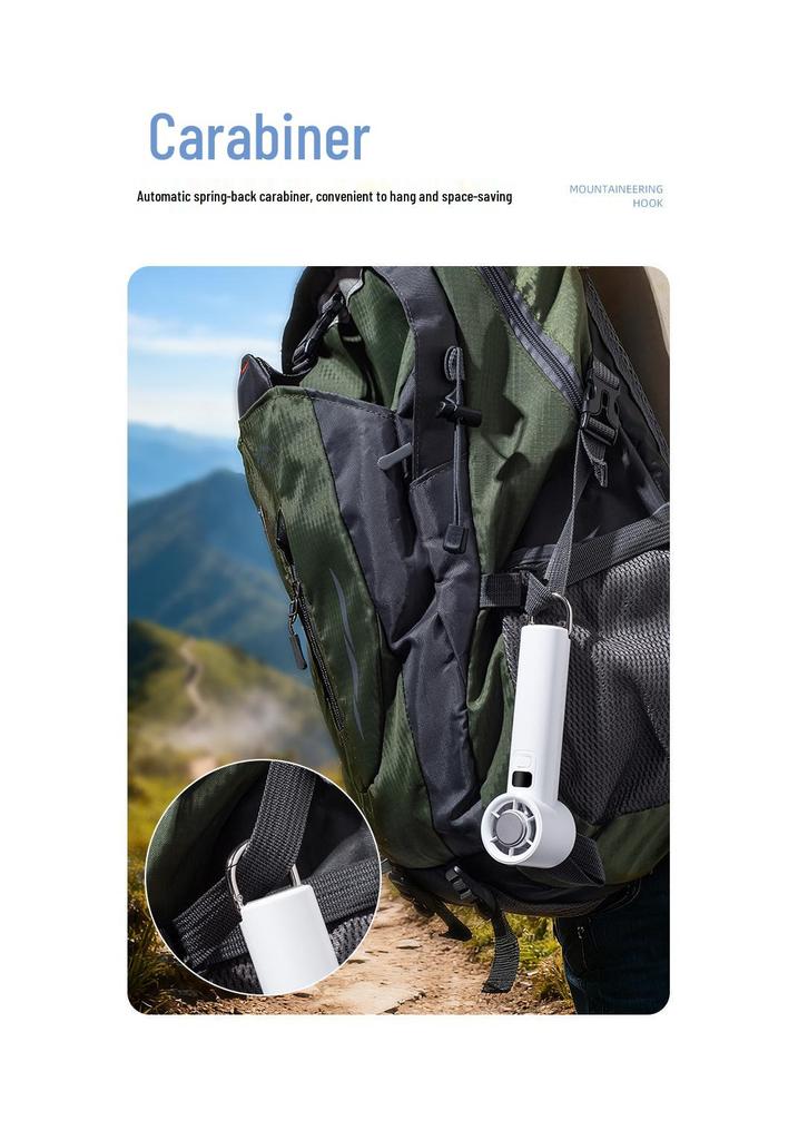 Cross-Border High-Speed Handheld USB Mini Fan with Hanging Buckle and Cooling Ice Pack.