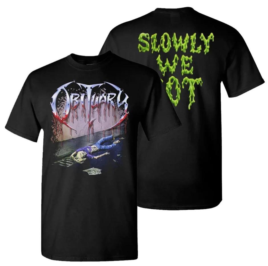 Новая футболка группы Obituary с альбомом Slowly We Rot L