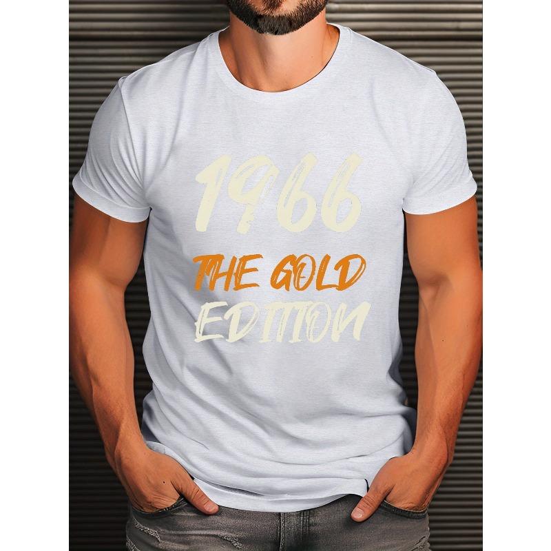 

Мужская футболка с графическим принтом 1966 The Golden Edition - Ретро, с круглым вырезом, с коротким рукавом, повседневная, летняя. Подходит для повседневной носки и особых случаев 2XL белый