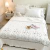 1Pc Korean Princess Ruffles Flowers Embroidery Summer Quilt Bedspread on The Bed Quilt Air-conditioning Blanket Bedding Set