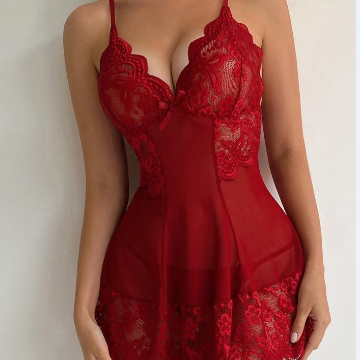 

Комплект пижамы-майки из сетчатого кружева - Удобная домашняя одежда и нижнее белье Extra Large