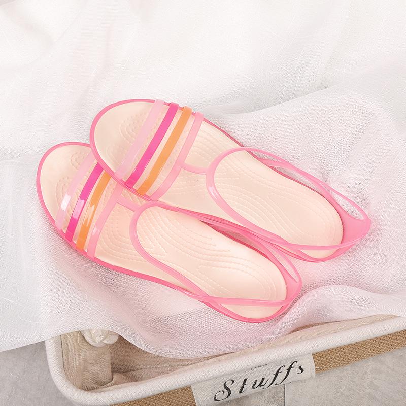 Barevné protiskluzové želé sandály: Dámské plážové boty s měkkou podrážkou