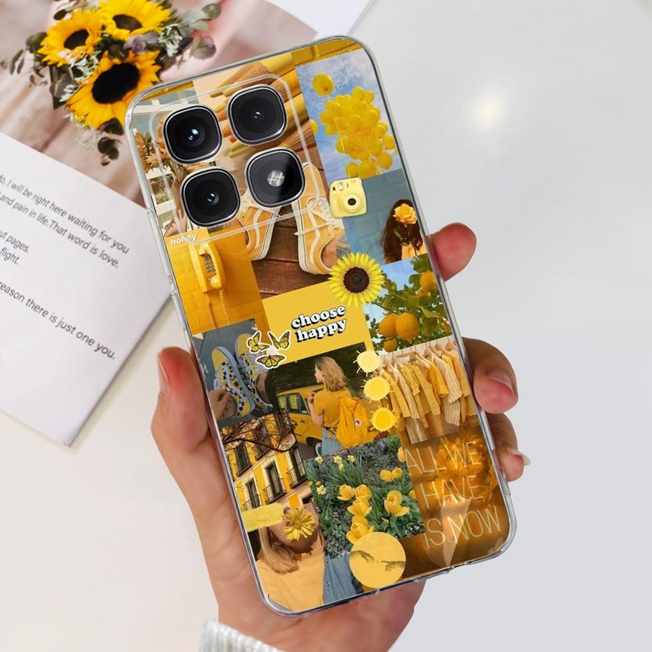 For Xiaomi 14T Pro Case Stylish Flowers Painted Cover 6.67'' Clear Silicone Phone Case For Xiaomi Mi 14T 14TPro Mi14T Soft Shell