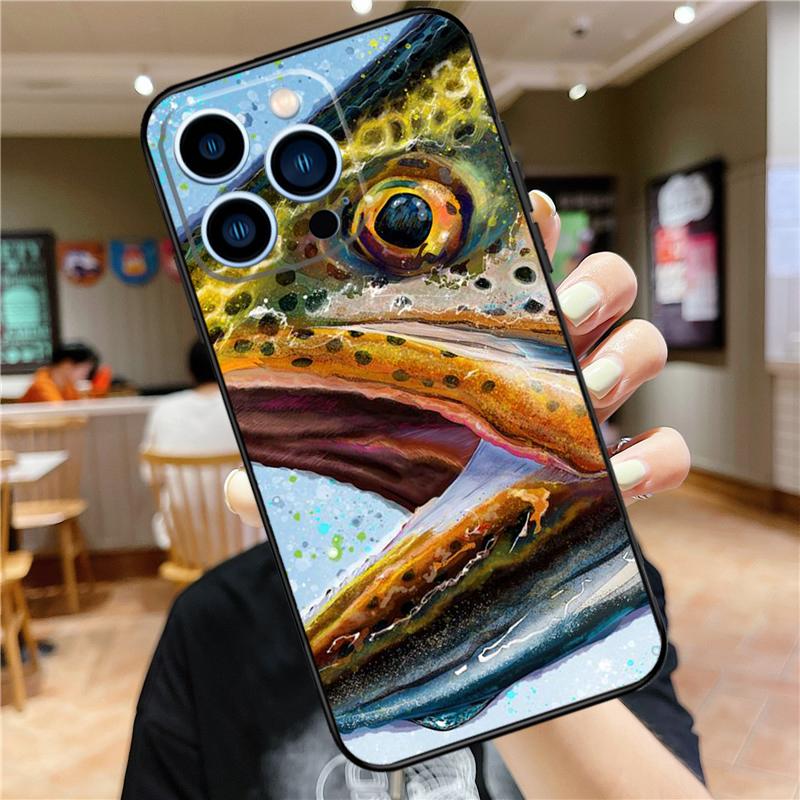 Trout Fishing Case For iPhone 17 16 14 13 12 11 15 Pro Max Mini Plus 16e 17 Air Bumper Cover Accessories