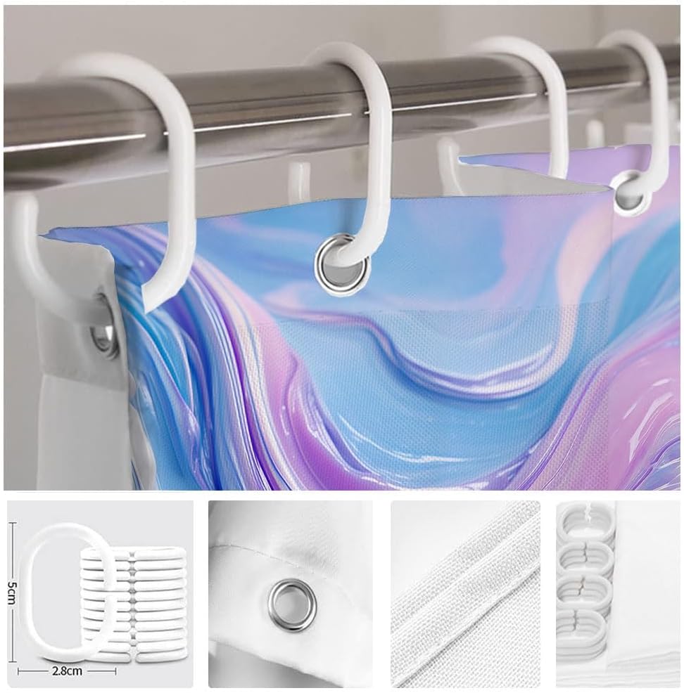 Süßer Abstrakt Marmor Duschvorhang Buntes Design Badezimmer Dekoration Modernes Kunst Thema Wasserdicht Badvorhang