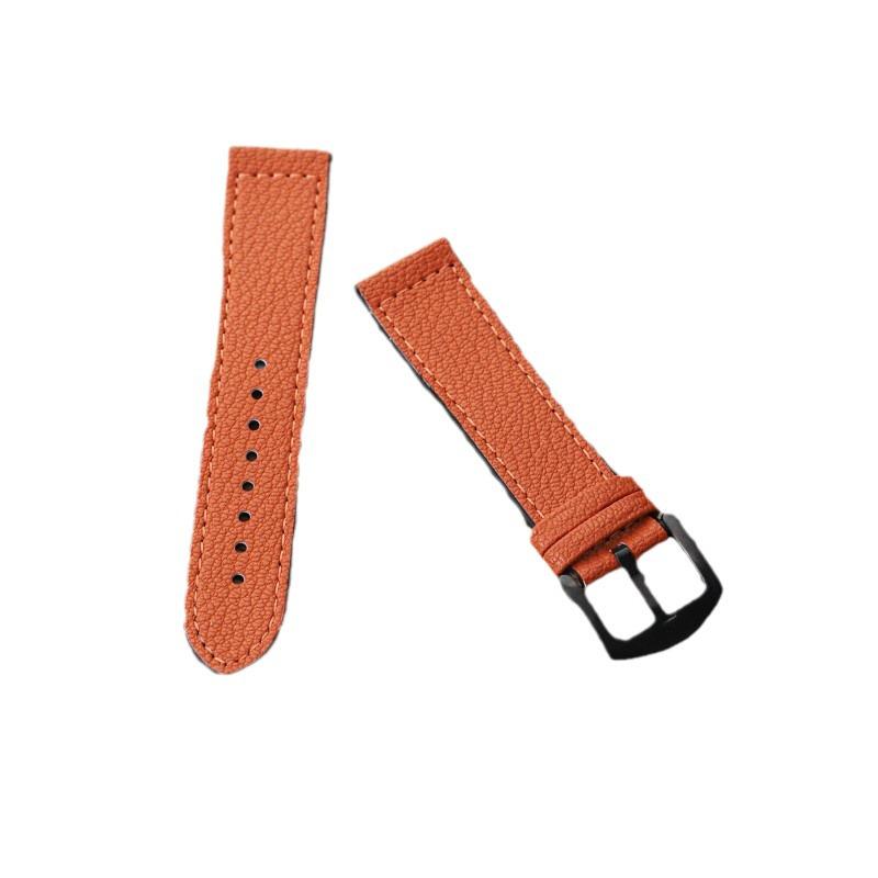 

Compatible Silicone Leather-Pattern Watch Band for Huawei GT, Samsung, and Apple Watch Flat 22mm [Switch Ear Pin]