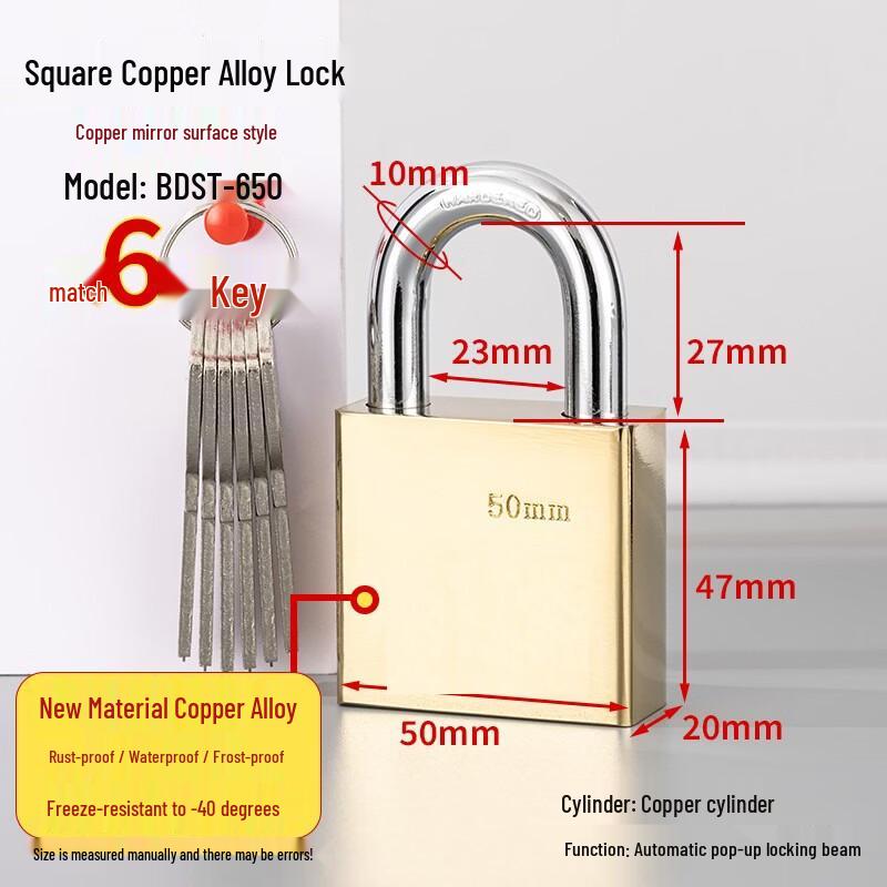 Outdoor Anti-Theft Copper Padlock