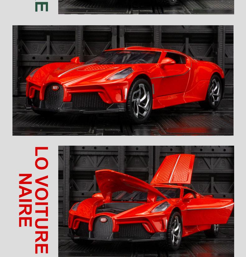 Black Mamba Bugatti H2013 Model: Alloy Sports Car Ornament with Sound & Light for Boys